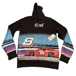 New NASCAR Hoodie Budweiser King Of  Beer Dale Earnhardt Jr Black Men's Small